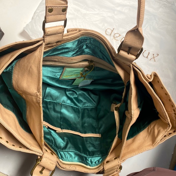 LF Deux Lux Tote Handbag Cream Nude Leather Spring ‘09 Blush Studded Large Bag - Picture 14 of 15